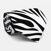 Cravate Impression Zèbre noir et blanc (Roulé)