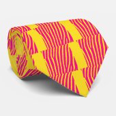 Cravate Impression zèbre (rose et jaune) (Roulé)