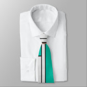 Cravate Imprimante Brown jaune Turquoise Mondrian (Attaché)