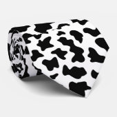 Cravate Imprimantes de vache noir et blanc (Roulé)