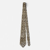 Cravate Imprimé animalier léopard guépard beige marron (Devant)