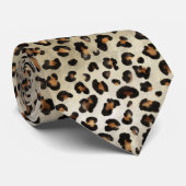 Cravate Imprimé animalier léopard guépard beige marron (Roulé)