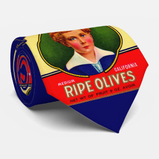 Cravate Imprimé étiquette LaPerla Olives dans les années 1