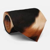 Cravate Imprimé faux vache marron noir crème (Roulé)