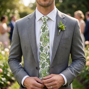Cravate Imprimé floral vintage bohème vert