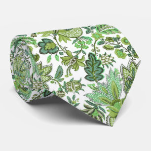 Cravate Imprimé floral vintage bohème vert