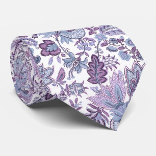 Cravate Imprimé floral vintage boho violet