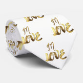 Cravate In Love Citation Gold Typographie Romantique Éléga (Roulé)
