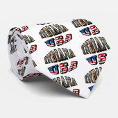 Cravate Indiana USA - Drapeau et texte de la photo (Roulé)