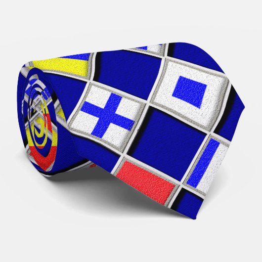 Cravate Indicateurs de signal nautique À damiers (Roulé)