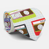 Cravate Indie Mixtapes Retro 80s Cassette Motif (Roulé)