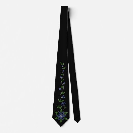 Cravate indigène Metis d'art de fleur perlant des (Devant)