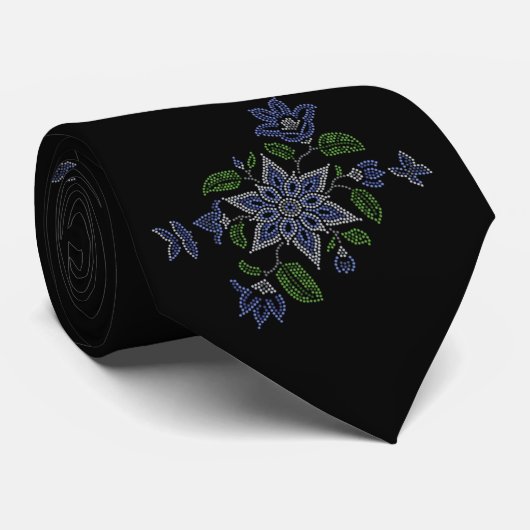 Cravate indigène Metis d'art de fleur perlant des (Roulé)