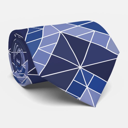 Cravate Indigo Tangram (Roulé)