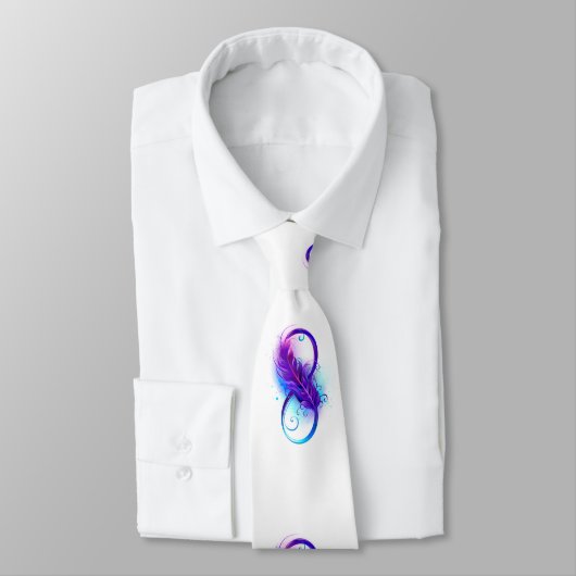 Cravate Infinity with purple feather (Attaché)