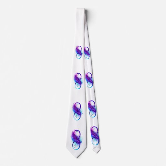Cravate Infinity with purple feather (Devant)