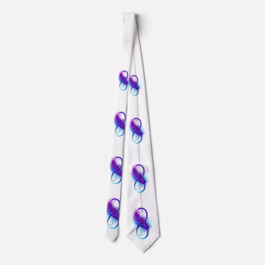 Cravate Infinity with purple feather (Dos)