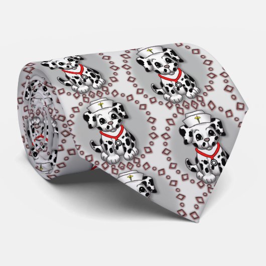 Cravate Infirmière Chien Chien Chien Chien Chien Chien Chi (Roulé)