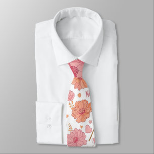 Cravate Infirmière Colorée Motif Floral (3)