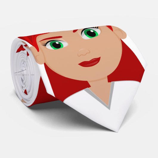 Cravate Infirmière en uniforme avec Croix Rouge (Roulé)