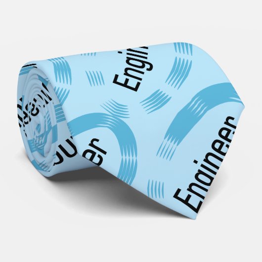 Cravate Ingénieur bleu ovale (Roulé)