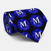 Cravate Initiale bleue M (Roulé)