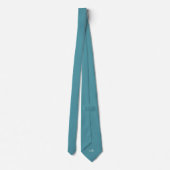 Cravate Initiales cachées bleu turquoise Couleur solide (Dos)