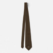 Cravate Initiales cachées Brown bois Couleur solide (Dos)