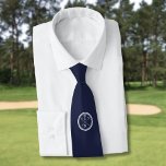 Cravate Initiales de Monogramme bleu marine personnalisées<br><div class="desc">Personnalisez les initiales pour créer un grand cadeau de golf monogramme et garder saké. Conçu par Thisisnotme©</div>