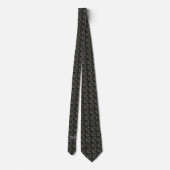 Cravate Initiales de monogramme floral gris foncé transluc (Dos)