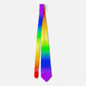 Cravate Initiales LGBT Rainbow Pride drapeau Ombre Stripes (Dos)