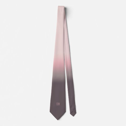 Cravate Initiales Monogrammes modernes Pink Gradient (Devant)