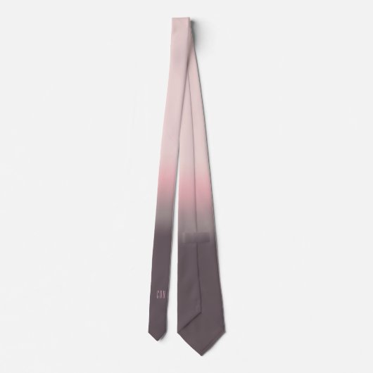 Cravate Initiales Monogrammes modernes Pink Gradient (Dos)