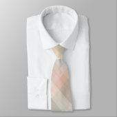 Cravate Initiales Monogrammes Pastel Plaid Peach Beige Sag (Attaché)