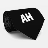 Cravate Initiales noires des garçons d'honneur Monogramme  (Roulé)