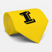 Cravate Initiales Uni Golden Designer Monogramme mode (Roulé)