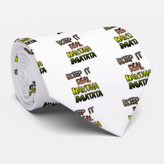 Cravate Inspiration Art "Keep It Real Hakuna Matata" (Roulé)