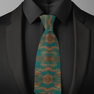 Cravate Inspo Bohème Cuivre et Turquoise