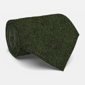 Cravate Intricate Deep Olive Green Abstract Fingerprint (Roulé)
