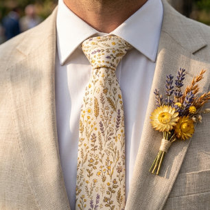 Cravate Invités de mariage de jardin de fleurs sauvages
