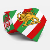 Cravate Iran, drapeau perse avec Lion, Shah d'Iran (Roulé)