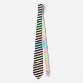 Cravate Iridescente & Black Stripe Groomsmen Fun Fact (Devant)