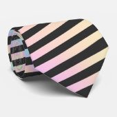 Cravate Iridescente & Black Stripe Groomsmen Fun Fact (Roulé)