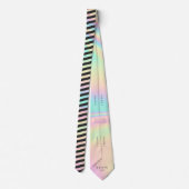 Cravate Iridescente & Black Stripe Groomsmen Fun Fact (Dos)