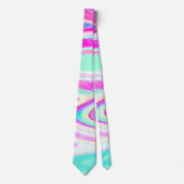 Cravate Iridescente Holographique Liquide Swirl (Devant)