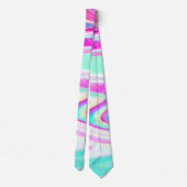 Cravate Iridescente Holographique Liquide Swirl (Dos)