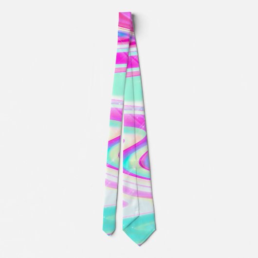 Cravate Iridescente Holographique Liquide Swirl (Dos)