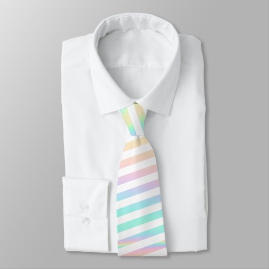 Cravate Iridescente & White Stripe Groomsmen Fun Fact (Attaché)