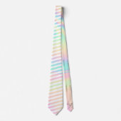 Cravate Iridescente & White Stripe Groomsmen Fun Fact (Devant)
