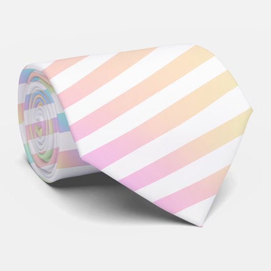 Cravate Iridescente & White Stripe Groomsmen Fun Fact (Roulé)